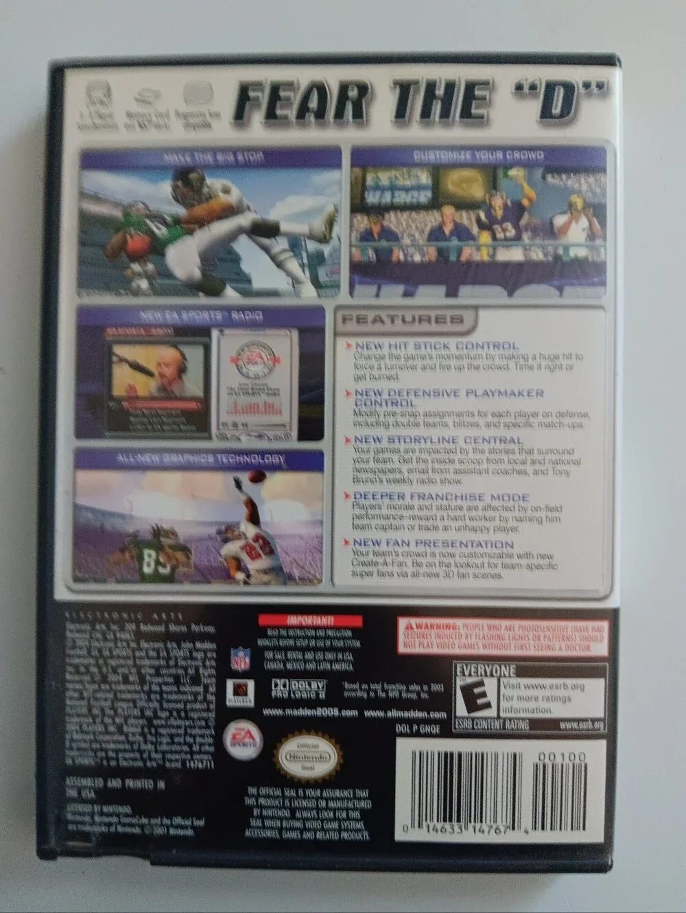 Madden NFL 2005 Nintendo Game Cube Game